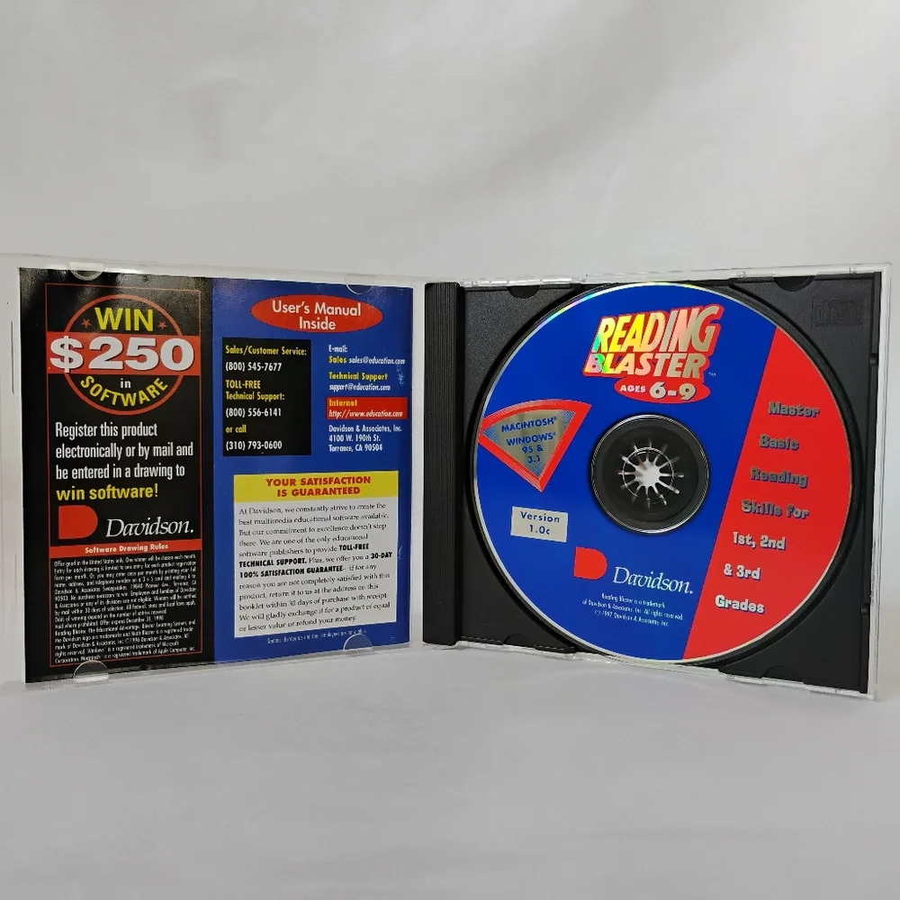 Reading Blaster Basic Reading Education Video Game Homeschool Learning Ages 6-9